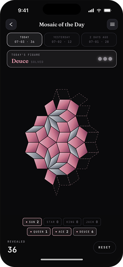 Mosaic of the Day screen